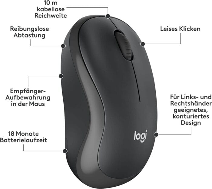 Logitech MK295 brezžični komplet tipkovnice in miške s tehnologijo SilentTouch - slika 2