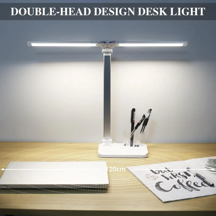iVict Dual Swing Arm LED namizna svetilka, z USB priključkom - slika 3