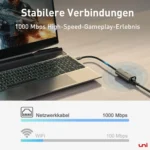 Uni USB C na Ethernet adapter, Gigabit LAN - slika 4