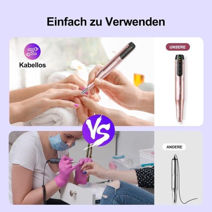 COSLUS brezžični prenosni set za manikuro in pedikuro, 11-v-1 profesionalni komplet - slika 2