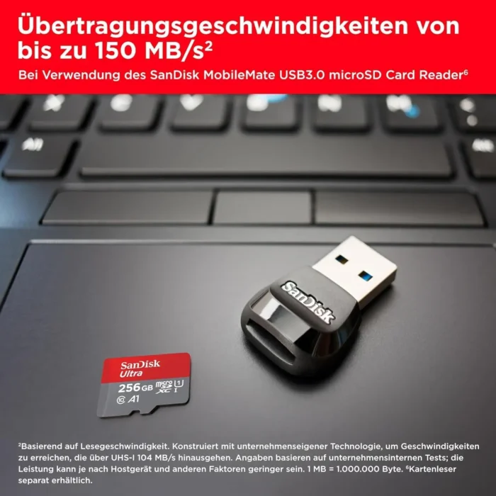 SanDisk Ultra Android microSDXC UHS-I spominska kartica 256GB + adapter - slika 2