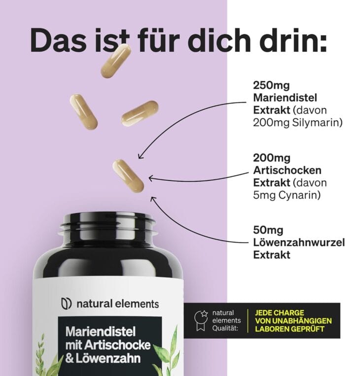 Marian Thistle, Artichoke & Dandelion Complex – 120 kapsul, 80 % Silimarina, Brez Magnezijevega Stearata, Vegansko - slika 2