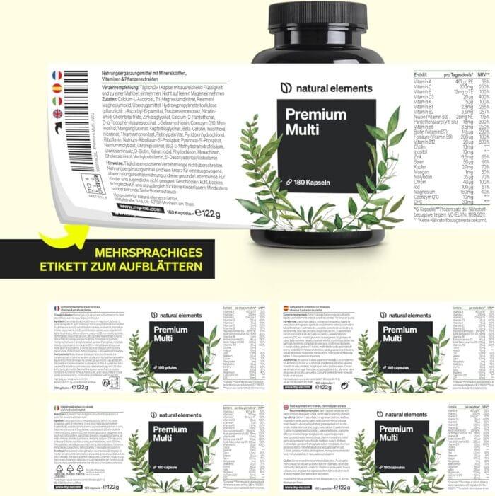 Multivitamin – 180 Kapsul, Bioaktivne oblike, Visoka Dnevna Doza - slika 2