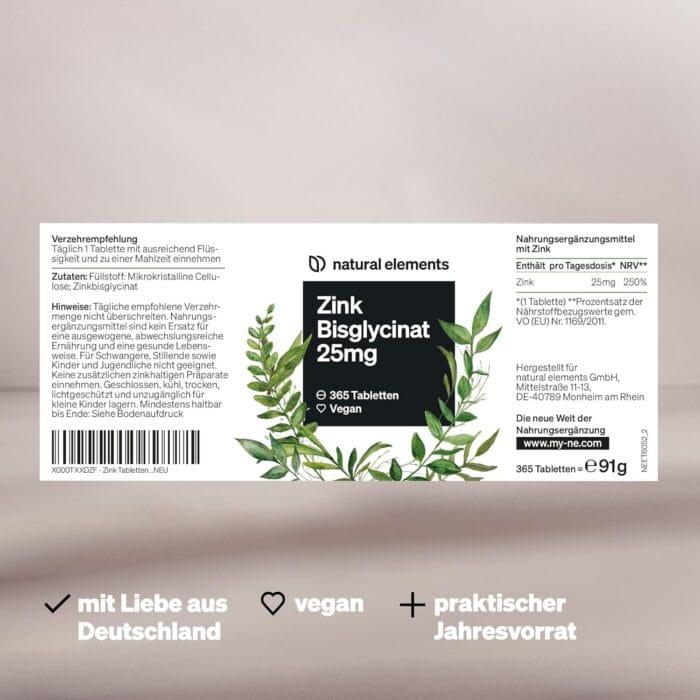 Cink 25 mg – 365 Tablet, Visoka Biorazpoložljivost, Vegansko - slika 2