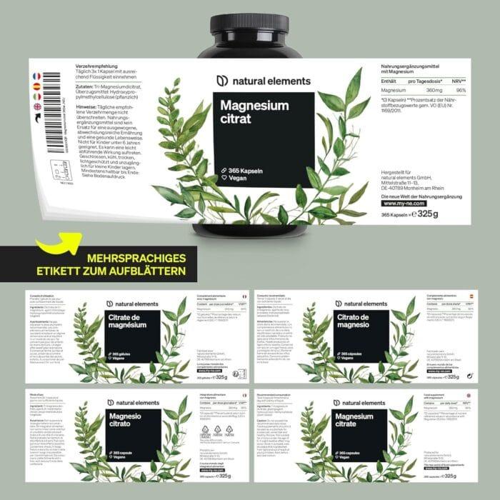 Premium Magnesium Citrat – 360 mg na Dnevni Odmerek, 365 Kapsul - slika 2