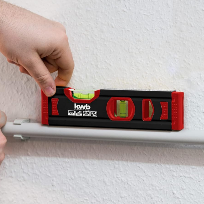 Vodna tehtnica 20 cm KWB – mini aluminijasta natančna libela - slika 2