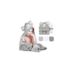 Momcozy 8-delni komplet brisač za dojenčke – 2x kapucasta brisača in 6x krpice