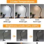 LQWELL LED Clamp Lamp – Nastavljiva Svetilka za Branje z USB Priključkom - slika 4