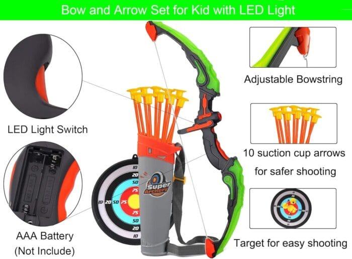 AUVIM otroški lokostrelski set s puščicami in LED lučkami - slika 3