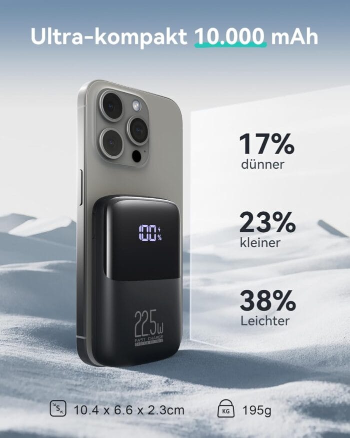 INIU Power Bank 10000mAh, 22.5W hitri polnilec z USB-C vhodom in izhodom - slika 4