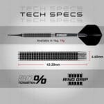 Red Dragon Pegasus Tungsten mehki pikadi za elektronske tarče, 20 g - slika 2