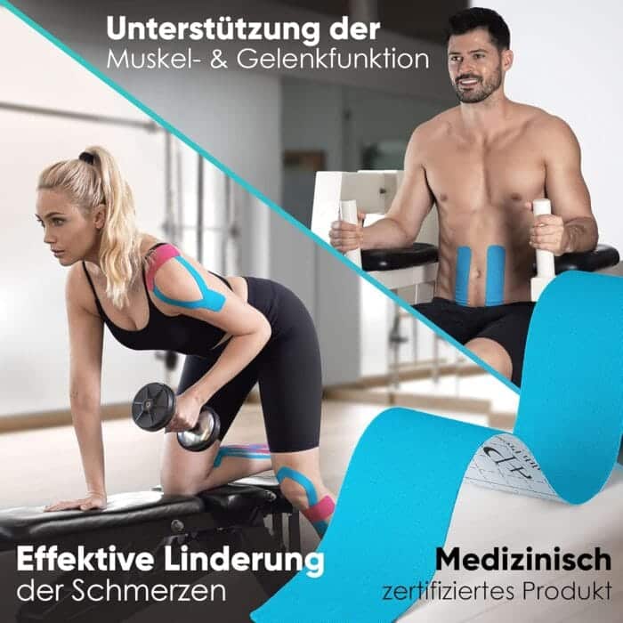 Health Press kineziološki trakovi, 2 roli, modra + črna (5 cm x 5 m) - slika 2