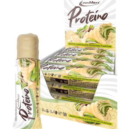 IronMaxx Proteino Protein Bar, bela čokolada in pistacija, 12 x 30 g