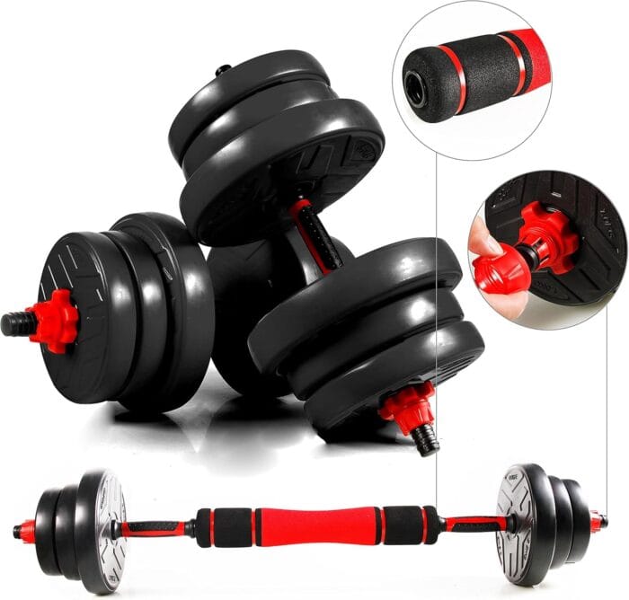 CCLIFE nastavljiv komplet uteži z jekleno povezovalno cevjo, 20 kg - slika 4