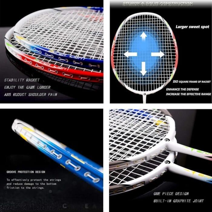 Senston komplet karbonskih badminton loparjev z dodatki - slika 2