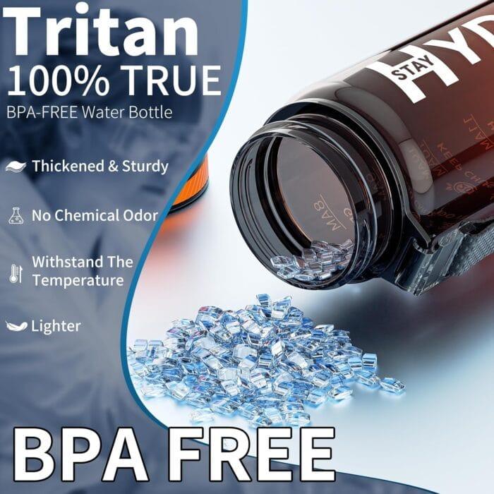 Mevoly 1-litrska steklenička za vodo, brez BPA, z motivacijskimi napisi - slika 4