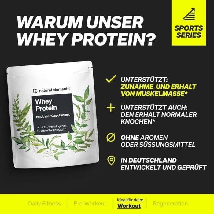 Natural Elements Whey Protein Powder, 1 kg, nevtralni okus - slika 3