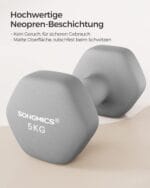 SONGMICS komplet ročk 2 x 5 kg, neopren prevleka za trening doma - slika 3