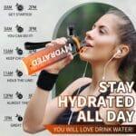 Mevoly 1-litrska steklenička za vodo, brez BPA, z motivacijskimi napisi - slika 2