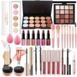 33-delni make-up set v kozmetični torbici s senčili, šminkami, glossi in maskaro