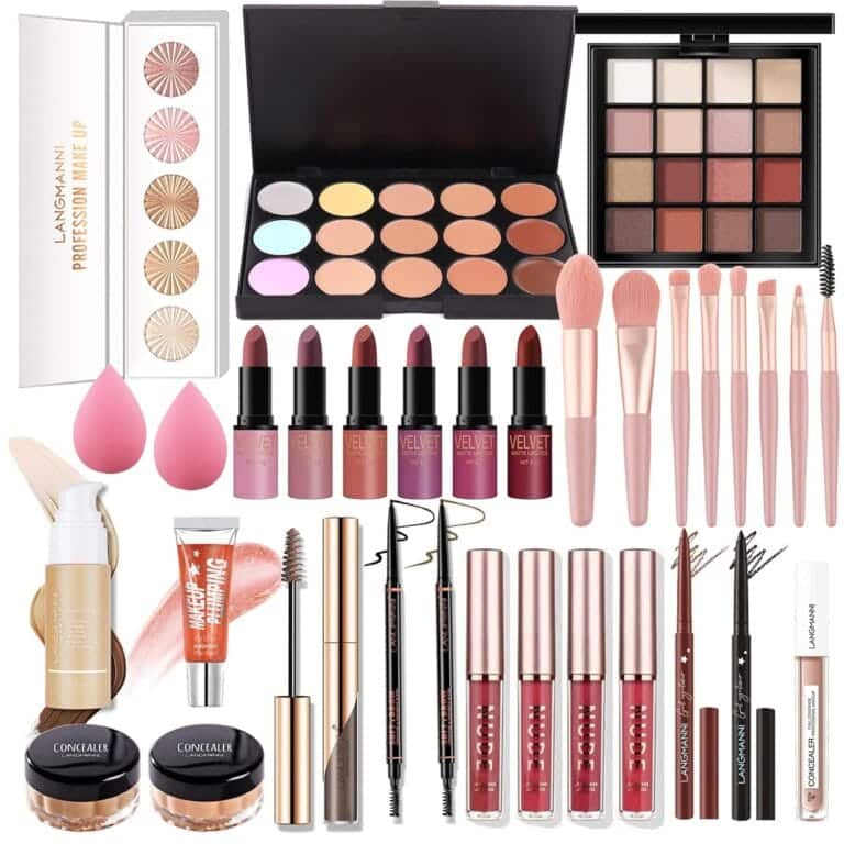 33-delni make-up set v kozmetični torbici s senčili, šminkami, glossi in maskaro