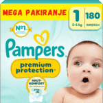 Premium plenice Pampers Premium Protection Sensitive – nežne za občutljivo dojenčkovo kožo, brez parfumov, z instant vpijanjem