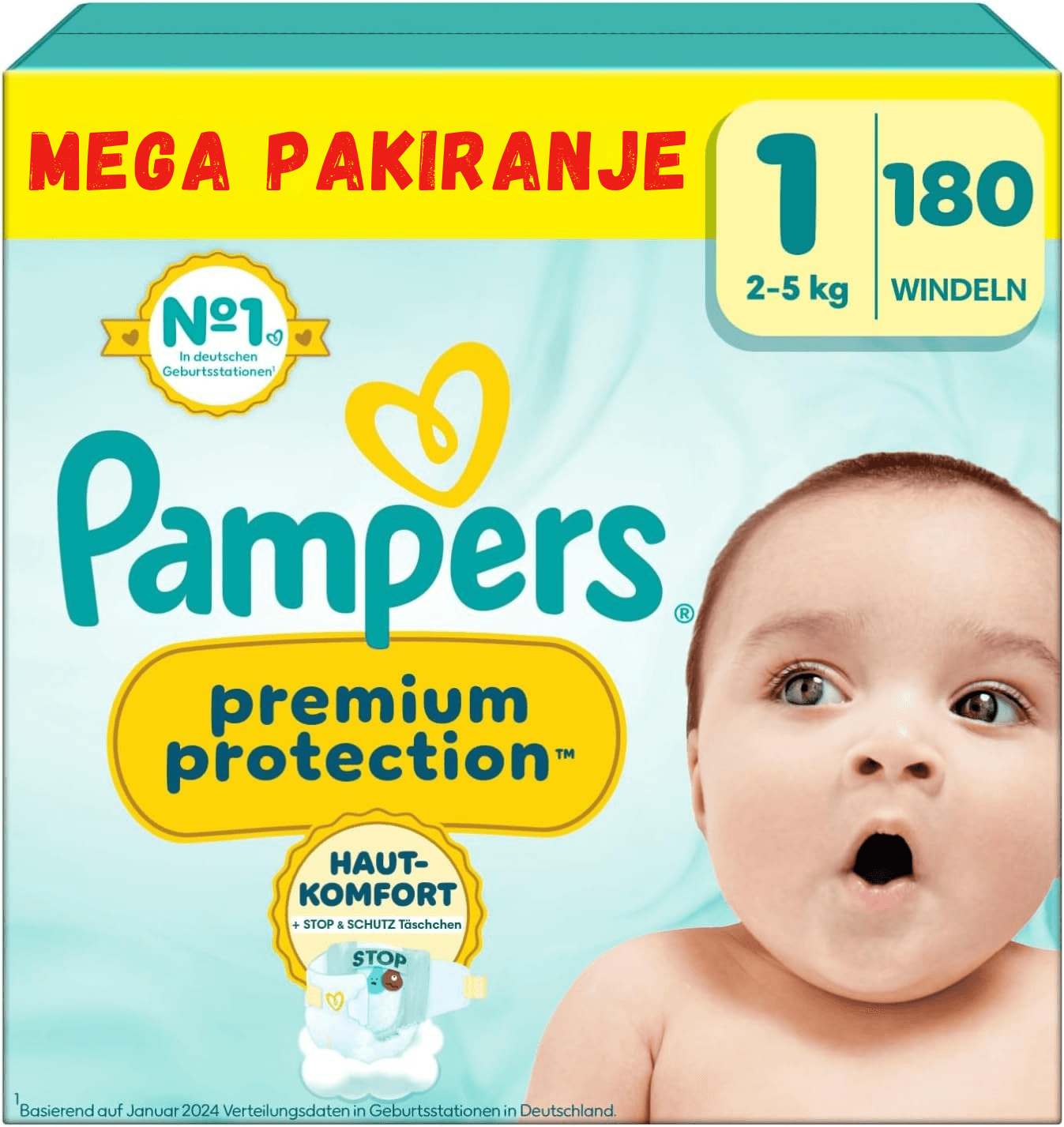 Pampers Premium Protection Sensitive – plenice za občutljivo kožo Premium plenice Pampers Premium Protection Sensitive – nežne za občutljivo dojenčkovo kožo, brez parfumov, z instant vpijanjem