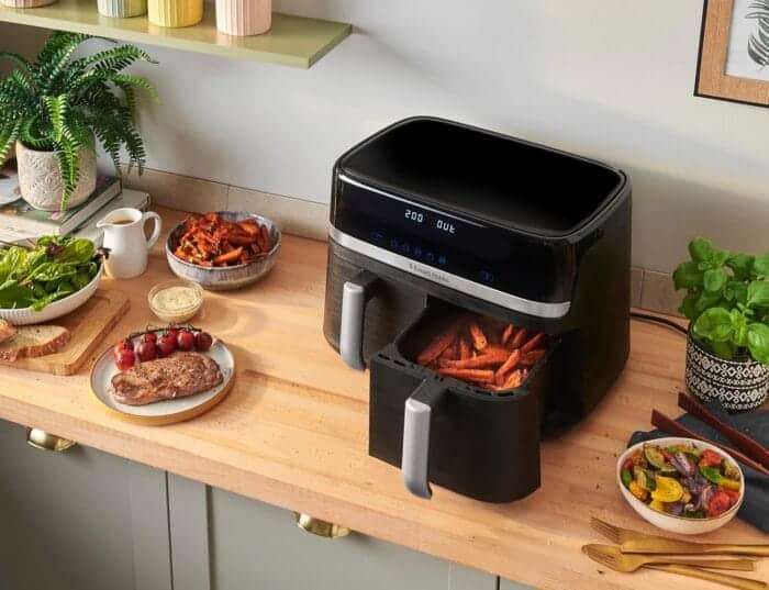 Russell Hobbs SatisFry Dual 9L – vroč zrak, dvojna košara, 9 programov - slika 2