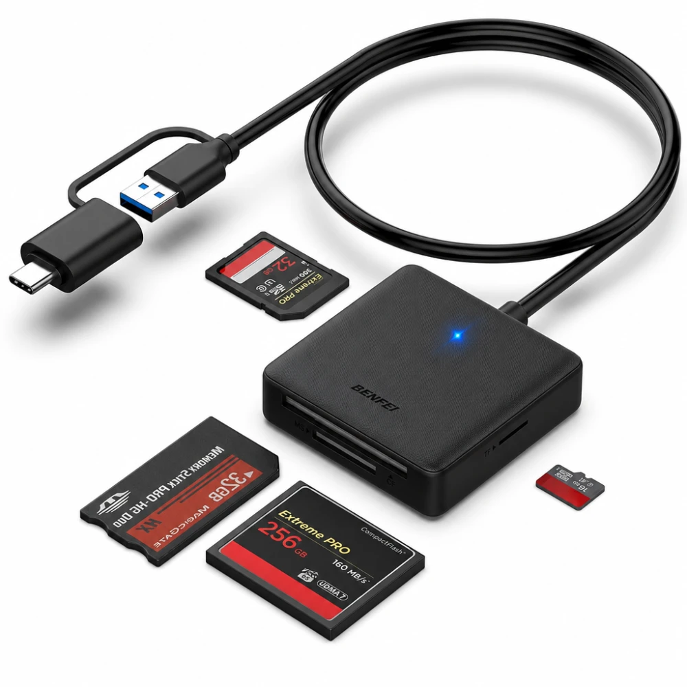 BENFEI 4 v 1 USB/USB-C čitalnik spominskih kartic