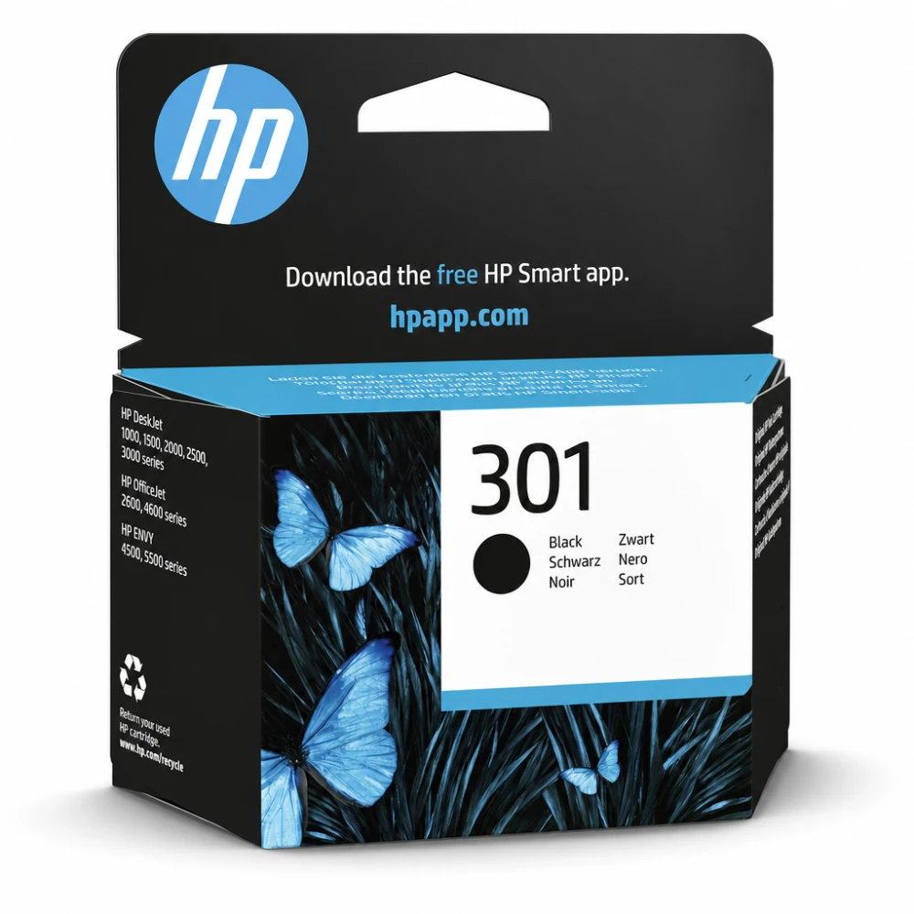 HP 301 originalna črna kartuša za HP DeskJet, ENVY in OfficeJet