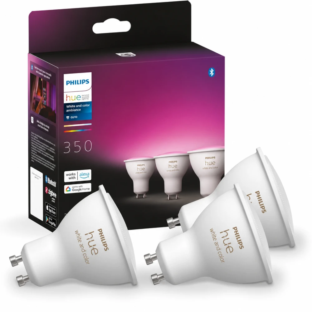 Philips Hue White & Color Ambiance GU10 LED reflektorji, paket 3 kos