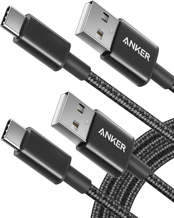 Anker USB-A na USB-C kabla, 1,8 m, 2 kosa, črna