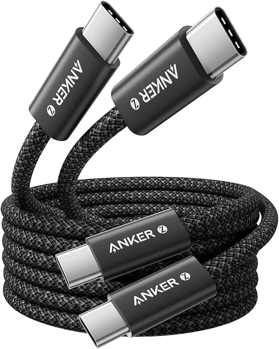 Anker USB-C na USB-C kabla 240 W PD 3.1, 1,8 m, 2 kosa, črna