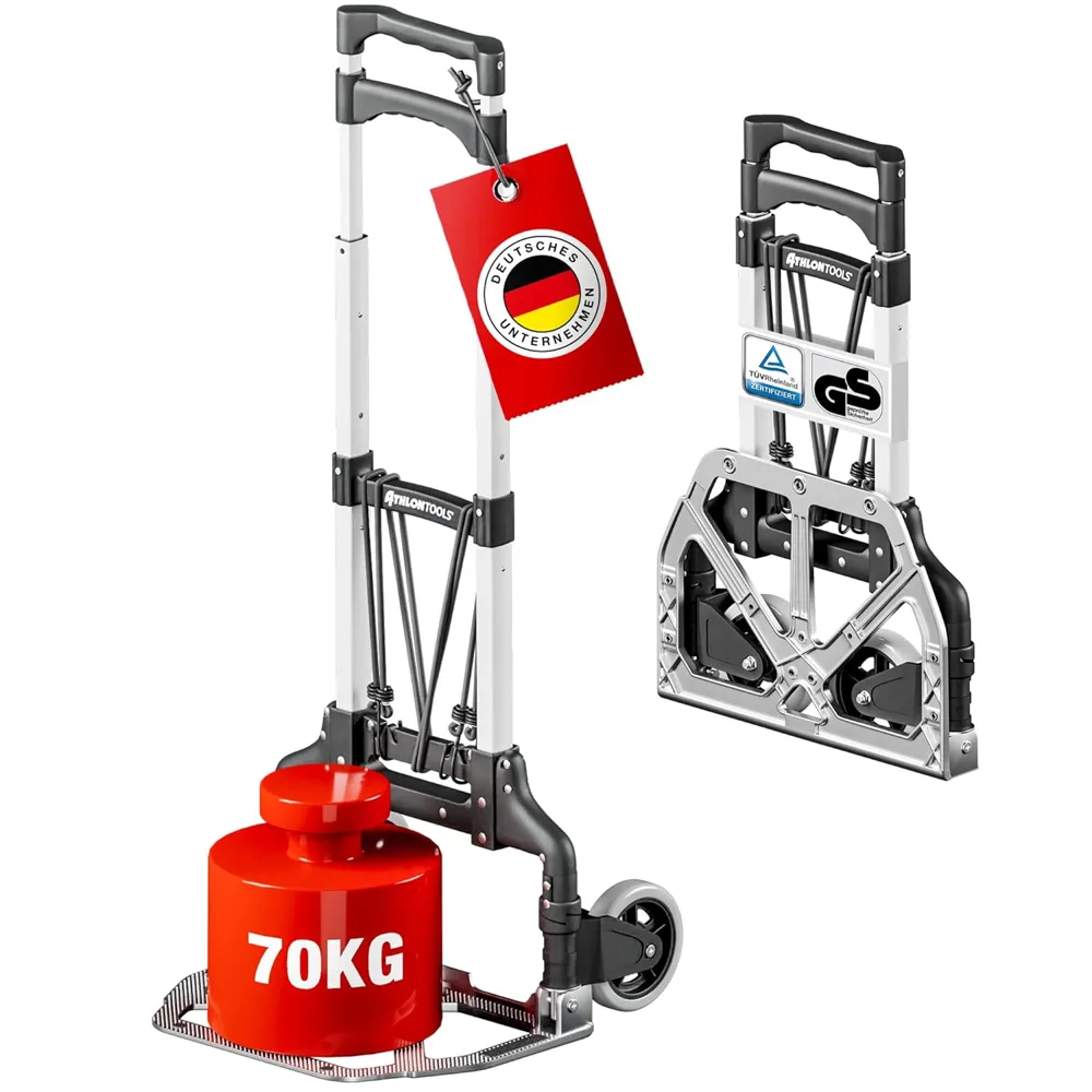 ATHLON TOOLS zložljiv aluminijast transportni voziček, 70 kg