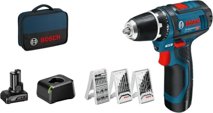 Bosch Professional GSR 12V-15 vrtalni vijačnik, komplet s priborom