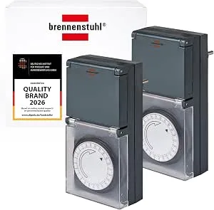 Brennenstuhl mehanski časovni stikali IP44, 24 ur, 2 kosa