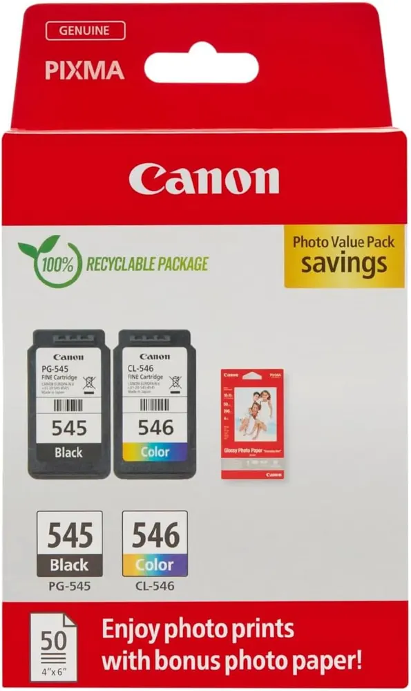 Canon PG-545 in CL-546 originalni komplet s fotopapirjem