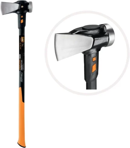 Cepilna sekira Fiskars IsoCore XXL s črno glavo in oranžno-črnim ročajem
