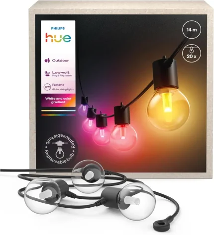Philips Hue Festavia Globe zunanja svetlobna veriga, 14 m