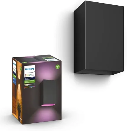 Philips Hue Resonate pametna zunanja stenska svetilka, črna