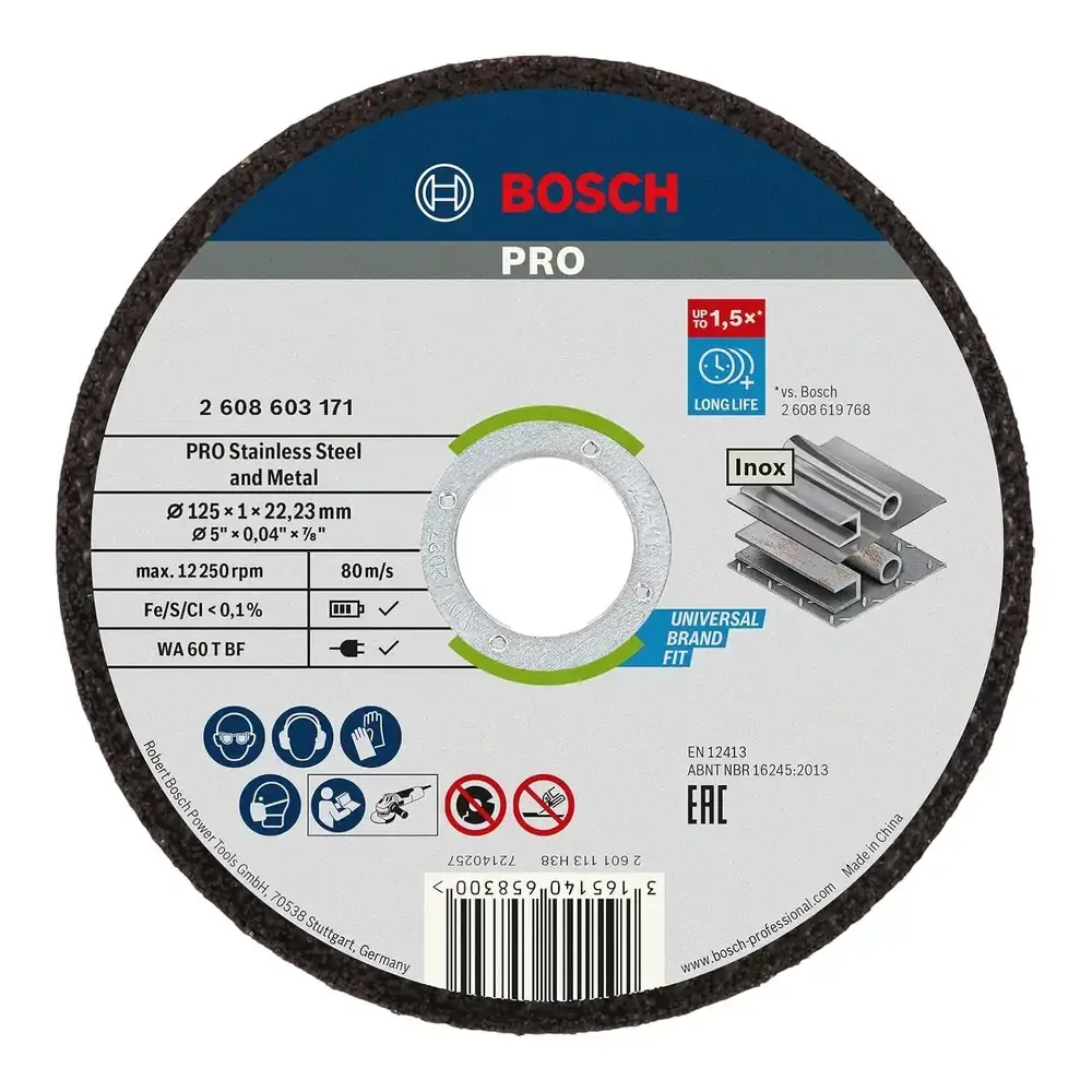 Bosch rezalne plošče za inox, 125 × 1 mm, 10 kosov