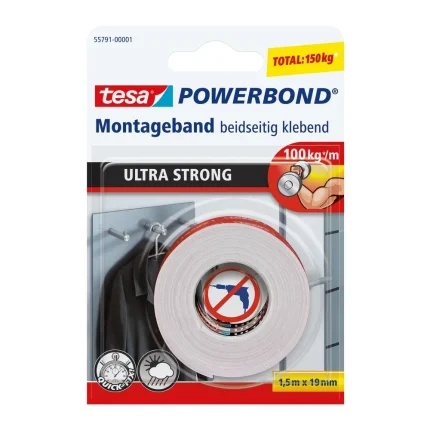 tesa Powerbond Ultra Strong montažni trak, 1,5 m × 19 mm