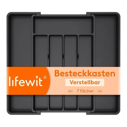 Lifewit raztegljivi vložek za jedilni pribor, črn