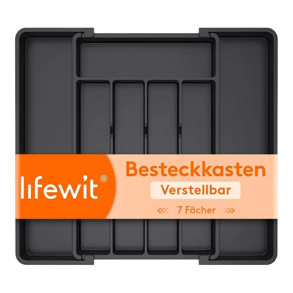 Lifewit raztegljivi vložek za jedilni pribor, črn