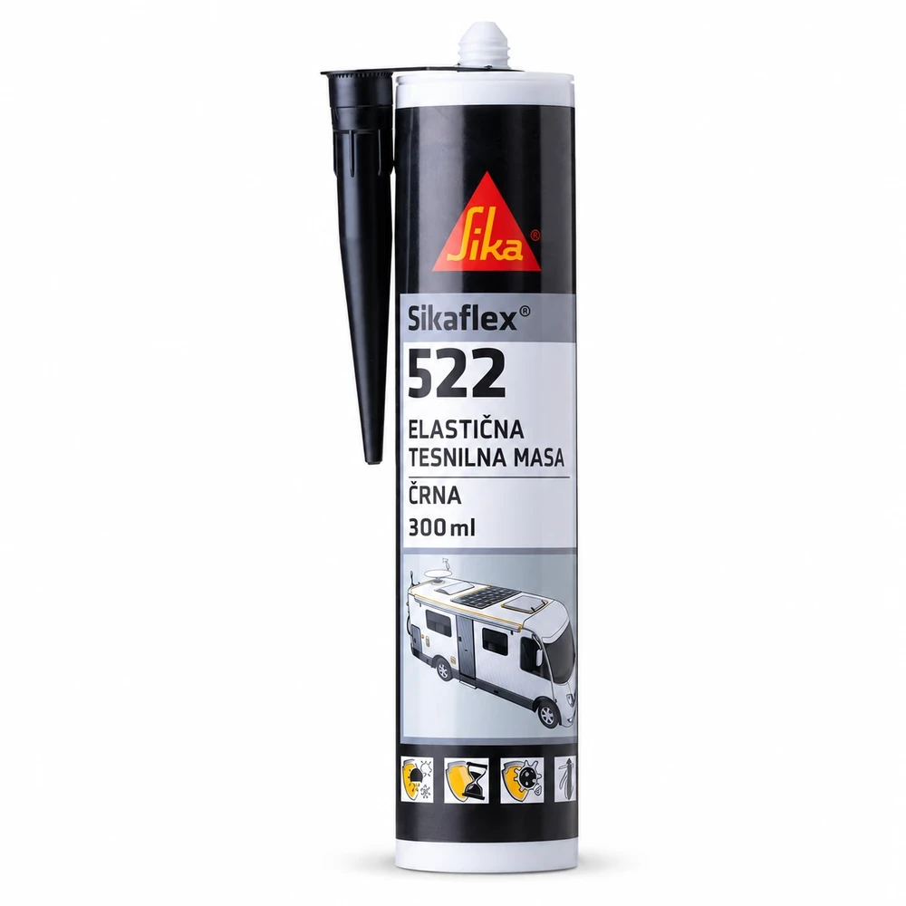 Sika Sikaflex-522 elastična tesnilna masa, črna, 300 ml