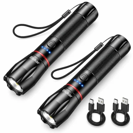 Blukar K9137 polnilni LED svetilki z zoomom, 2 kosa