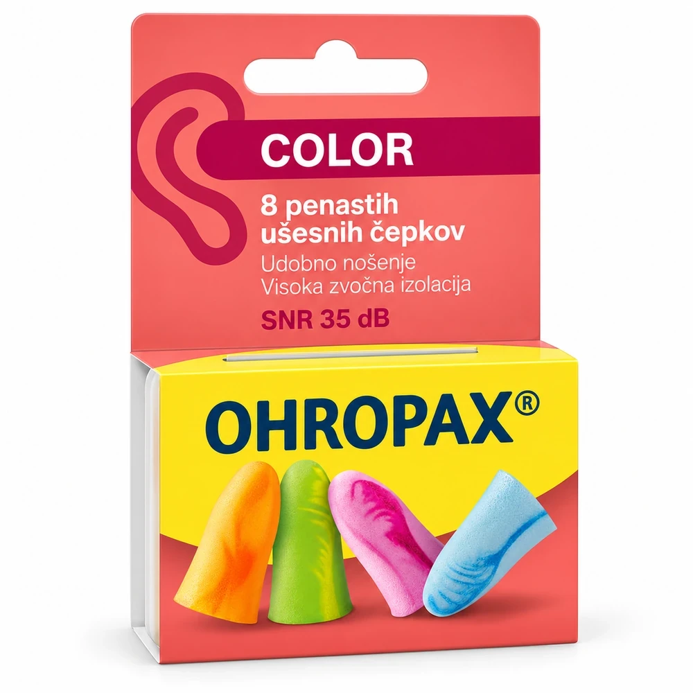 OHROPAX Color penasti ušesni čepki, 8 kosov