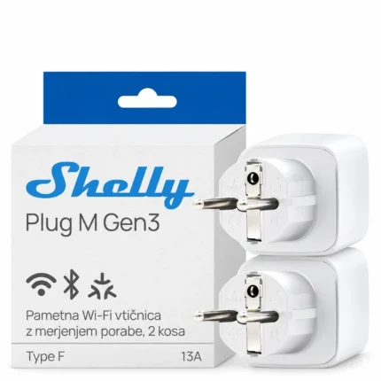 Shelly Plug M Gen3 pametni vtičnici z merjenjem porabe, 2 kosa