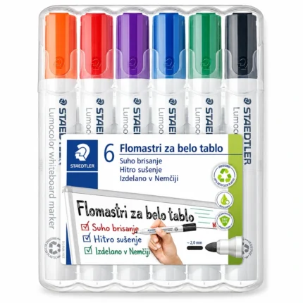 STAEDTLER Lumocolor 351 WP6 flomastri za belo tablo, 6 barv