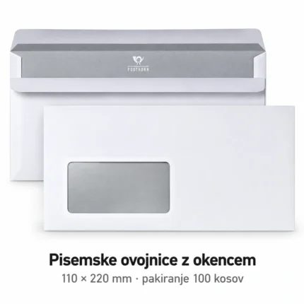 POSTHORN pisemske ovojnice DIN lang z okencem, 100 kosov